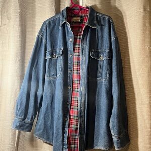 EUC XL Wear Guard Denim Jacket with Plaid Lining